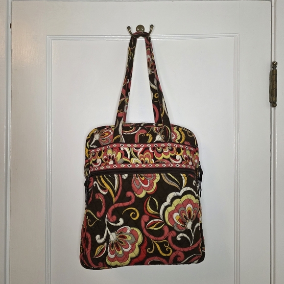 Vintage Vera Bradley Puccini Shoulder Bag – Brown, Pink, Orange, Yellow, White - Picture 4 of 8